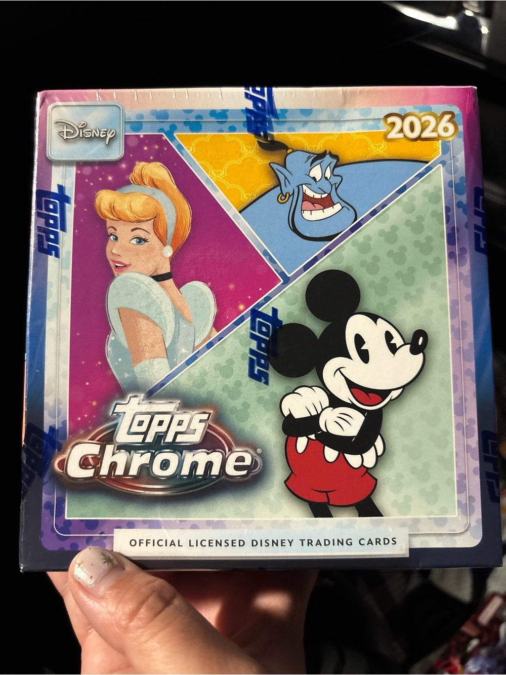 Disney Topps Chrome Trading Card Box - Teal, Pink, Yellow